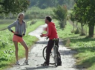 Seductive teen in a sexy short submits to a tempting sporty hardcore screw