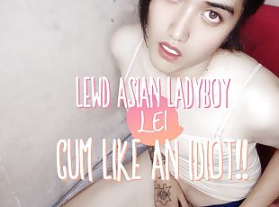 LEWD Asian Ladyboy Lei can&#039;t stop playing with her cock