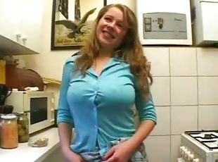 Busty amateur teen girlfriend sucks and fucks with cum