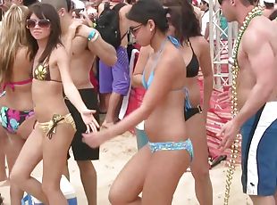 Drunk Babes Go Extremely Wild On A Beach Party Outdoors