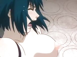 Anime student fucks so hard she pees on herself in this scene