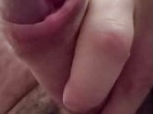 Edging my Uncut Cock