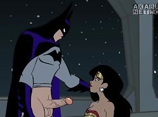 Batman Pounding Wonder Woman's Both Holes and Cum on her face cartoon Porn