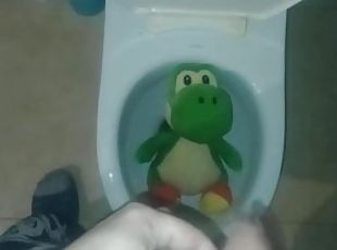 Yoshi dinosaur Peeing