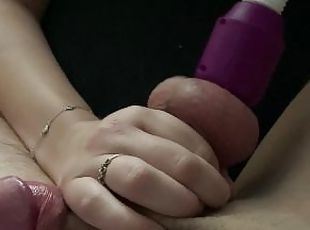 Massaging and sucking dick after sex, use microphone vibrator on my boyfriend