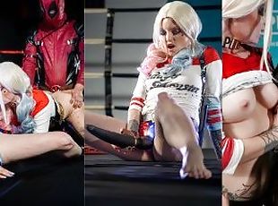 PLAYTIME Cosplay Harley Quinn Gets Fucked Doggystyle (Orgy)