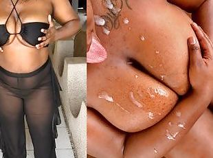 EBONY WITH A JUICY FAT ASS SQUIRTS ALL OVER ME, GAVE ME A BOOB JOB UNTIL HUGE CUMSHOT????????