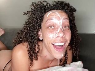 EBONY SLUT EARNS HUGE FACIAL