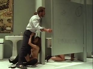 Nasty Babe Gives A Hot Blowjob And Gets Jizzed In A Public Toilet