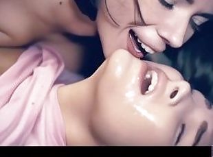 sayang, lesbian-lesbian, tidur, animasi, jenis-pornografi-animasi, basah, kasar