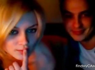 Shameful couple's foreplay & fuck on livecam