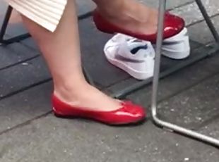 Asian Girl shoeplay at Times Square Pt. 3
