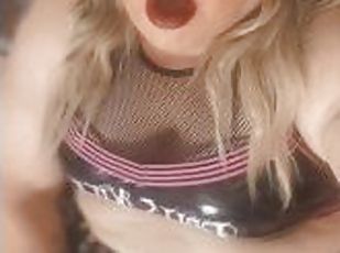 Cheerleader sissy stroking?