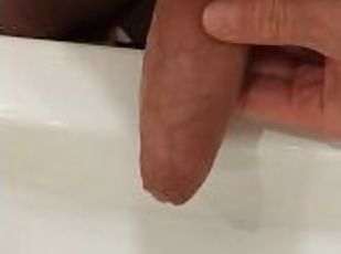 Pissing. Big dick. Bathroom.