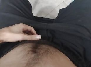 Flashing my hairy dick