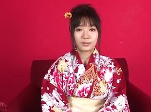 Dazzling casting along kimono girl Chiharu