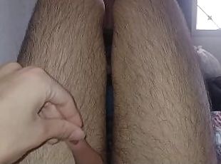 Hairy man's leg
