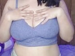 Curvy Alt Girl with BIG NATURAL TITS talks dirty while touching herself