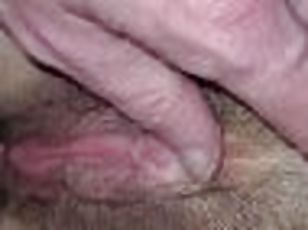 Close up POV dick grinding pussy. Fingering with cum dripping down her legs.