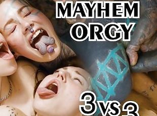 hardcore alternative ORGY - 3 on 3 anal fuck - ATM, gape, DP, ass to mouth, big dick, facial