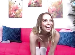 Camsoda - Blonde Teen has wild masturbation on couch