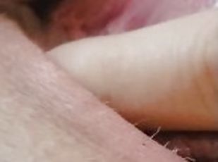 Extreme close-up BBW clit and pussy