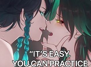 You never kissed anyone before? Let's practice!