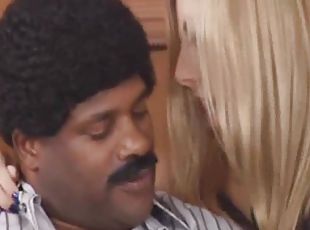 Hot Blondy rides so Wild into Black Guy Big Cock