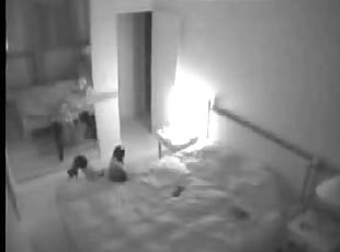 This video was taken by the security cam in the hotel room