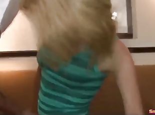 Skinny blonde get's fucked very hard