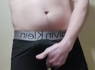 Sexy male striptease solo pre cum