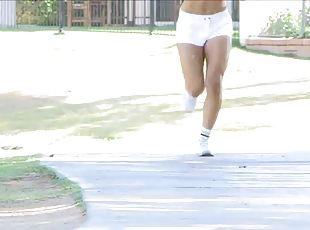 Valentina takes a naked jog