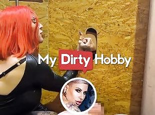 MyDirtyHobby - Busty redhead jerking hard cocks in gloryhole