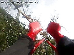 RED EXTREME HIGH HEELS - CAROLASMIT DIRTYGARDENBOY -BIZARRE