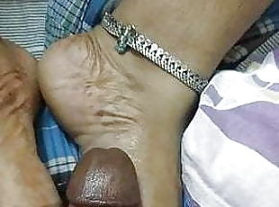 Footjob by my Desi wife