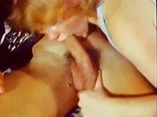 Redhead bitch sucks a dick before and after riding it