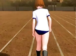 Sexy 3D anime cutie gets fucked outdoors