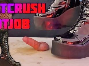 PLATCRUSH Bootjob in Platform Knee Sexy Heels with TamyStarly - (Edited Version) - CBT, Ballbusting