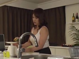 Solo Japanese wife Kondou Ikumi opens her legs to masturbate