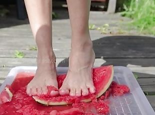 Crushing Watermelon Barefoot