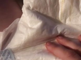 Femboy Messes Diaper Then Cums