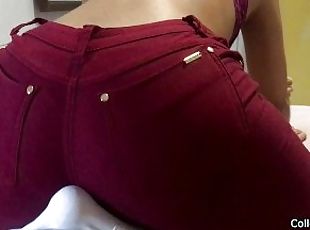 sale, culotte, ejaculation, serrée, cow-girl, jeans, sexe-habillé, sous-vêtements