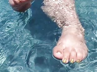 Foot Goddess Goes Swimming - Enjoy Her Delicious, Wet, Wrinkled Soles