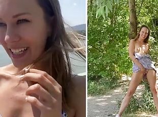 mastrubacija, javno, muca, amaterski, babe, fingering, naravno, ekshibicionist