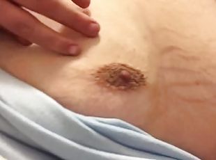 Hard Wrinkled Male Nipple and Stretch Marked Body