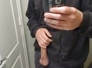 Guys shows off Fat white dick