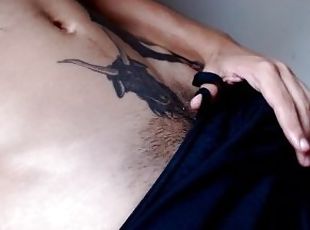 TATTOED BOY RUBBING COCK