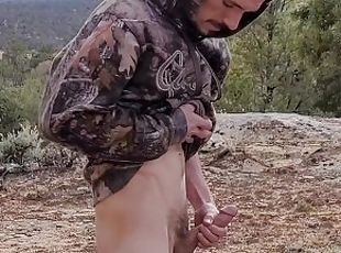 OUTDOOR EXHIB CUM! masturbator toy sucks the jizz out of me in an open field!