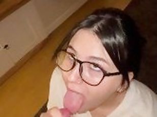 fusk, kone, amatør, blowjob, cumshot, mann, facial, cum, husmor