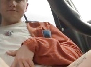 TRAILER ftm cute twink jerking off in my car in public